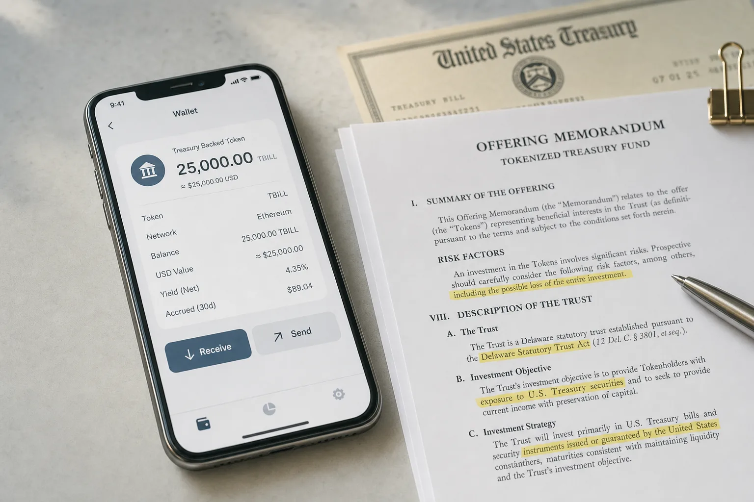 Tokenized Treasuries Explained: What You Actually Own, Transfer Rules, and Bankruptcy Risk